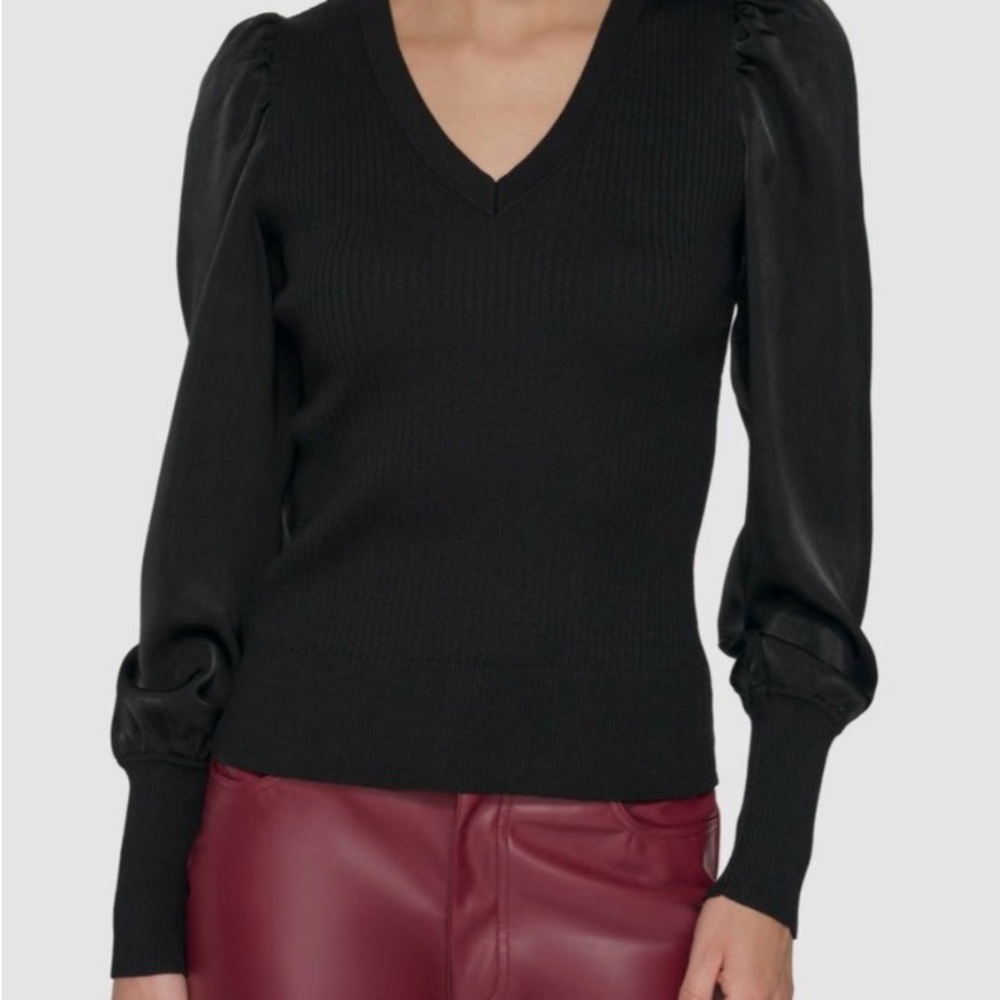 DKNY Black V-Neck Sweater